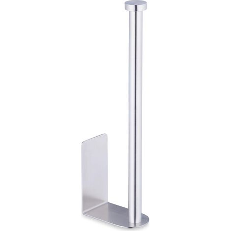 CCYKXASupport Papier Toilettes, Autocollant, pour 2 Rouleaux, HxLxP: 26x4,5x7,5 cm, Porte-Papier WC Mural, argenté (1/5)