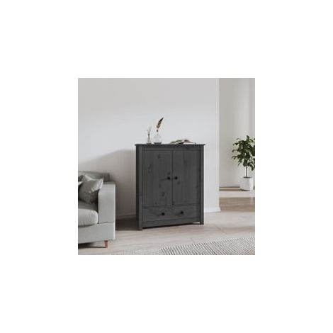 Buffet Gris 83x41,5x100 Bois massif de pin (1/5)