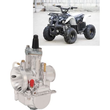 Assemblage carburateur métallique universel 24mm pour ATV Quad 50cc‑110cc Moto Argenté (1/5)