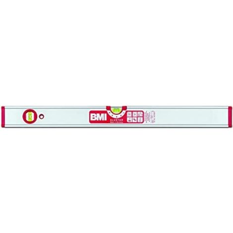 Nivel de burbuja ALUSTAR 60cm aluminio plateado ± 0,5 mm / m con imán BMI (1/3)
