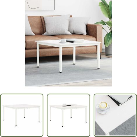 Massives Kiefernholz -  Couchtisch Weiß 80 x 80 x 45 cm Massives Kiefernholz (1/5)