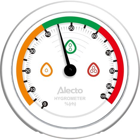 Igrometro analogico, bianco - senza batteria, montabile a parete