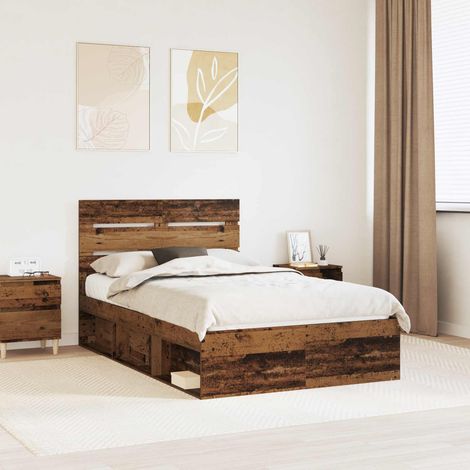 Cadre de lit Bois ancien 120 x 200 cm Bois de pin massif vidaXL (1/5)