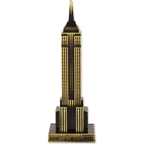 Statue Empire State Building 18cm - Souvenir New York, Cadeau, Décoration d'intérieur en alliage de zinc, Gris/Noir (1/5)