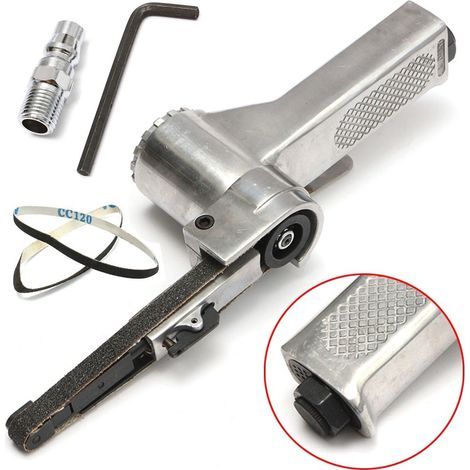 Ponceuse à bande pneumatique 3/8 ", rectifieuse d'angle avec bandes abrasives pour compresseur, ensemble d'outils pneumatiques (1/5)