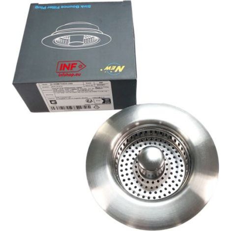 Filtre d'évier en acier inoxydable 304 avec bouchon à ressort en cuivre - Panier filtre pour évier de cuisine - Argent - 11,3x7x (1/5)