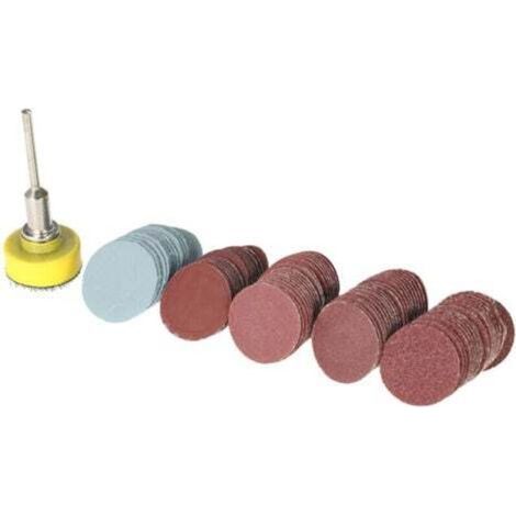 Pack of 100 abrasive discs, 25 mm (2.5 cm) sanding bands, 2.5 cm sanding pads, polishing pads + 1/8" shank rotary tool abrasive discs (1/4)