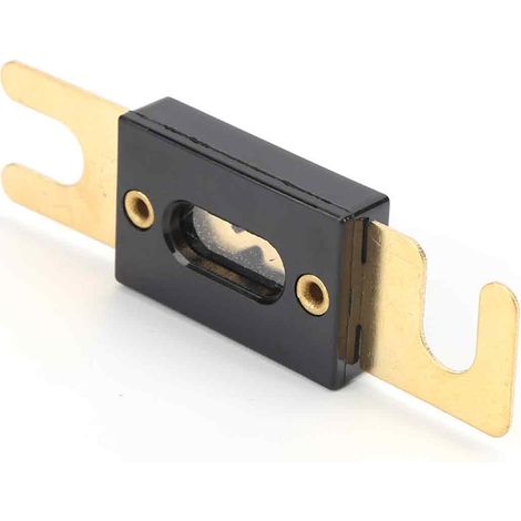 1 fusible ANL, chapado en oro, tipo atornillable, 150 A, 32 V CC, para baterías de coche, camión y autocaravana. (1/5)