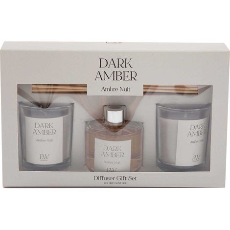 Coffret 2 bougies parfumée et diffuseur 50ml Senteur Ambre