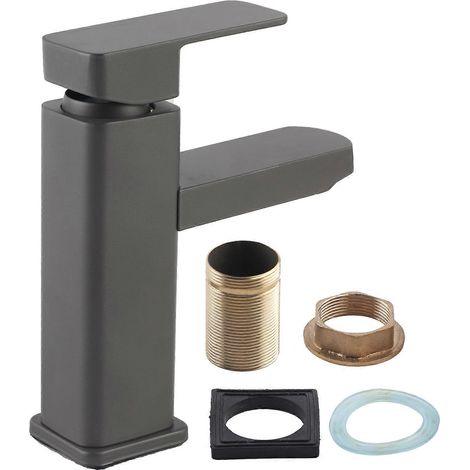 Mitoyen G1/2 Filetage Acier Inoxydable Robinet de Lavabo Brossé Salle de Bain Mélangeur Eau Chaude Froide (1/5)