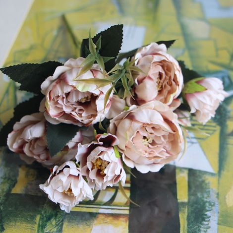 Faux Peony - Mini Fleur Artificielle Pour Décoration Intérieure - Boîte Cadeau Sucrée - Lot De 1 (1/5)