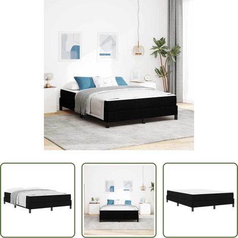 vidaXL Schlafzimmer - Boxspringbett mit Matratze Schwarz 140 x 200 cm Stoff (1/5)