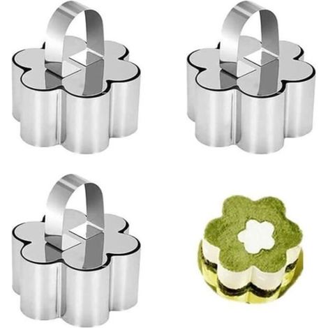 Moule à pâtisserie - Inox - 3 Pièces - Forme de Fleur - Résistant à la corrosion - Compatible lave-vaisselle (1/3)