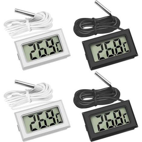 Lot de 4 thermomètres LCD numériques étanches – Plage de -50℃ à 110℃ – Pour réfrigérateurs, congélateurs et aquariums (1/5)