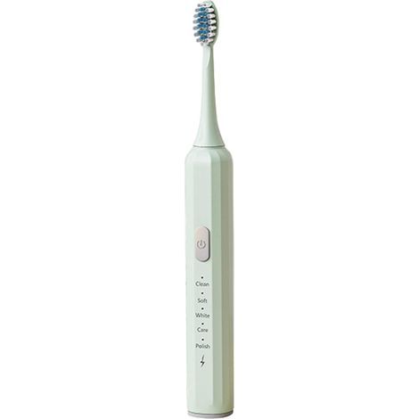 Electric toothbrush with 3 brush heads and 5 cleaning modes, built-in 2-minute smart timer - green - AquaForge (1/5)