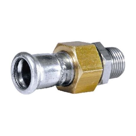 BOCCHETTONE DADO E RACCORDO MASCHIO IN OTTONE PRESS ACCIAIO CARBONIO 1&quot1/4 x 35