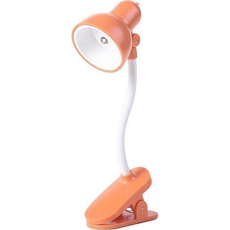 Bande lumineuse LED avec pince, mini lampe de bureau LED mignonne, lampe de chevet étudiante style dessin animé, lampe de meuble (noir + orange) (1/5)