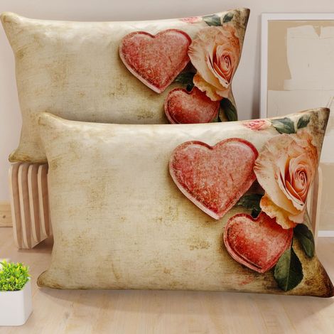 Paire de taies d'oreiller 30 x 50 cm en Microfibre, Coussins d'ameublement, canapé, Salon, 2 Housses de Coussin, taie d'oreiller Shabby 332, 100% fabriqué en Italie