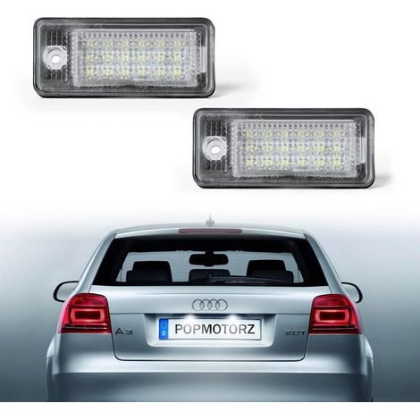 LED License Plate Light, LED License Plate Light with Canbus Error Free 18 LEDs for A3 S3 8P A4 S4 RS4 B6 8E 8H A5 8F A6 C6 4F A8 S8 4H Q7 4L 4M 2 Pieces (1/5)