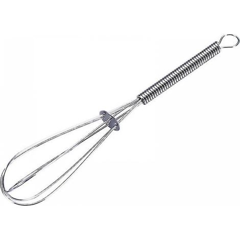 BEBUSINGOTO Batidor de huevos manual con mango de resorte de acero inoxidable para cocina (1/5)