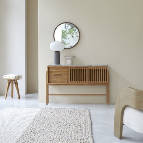 Console en bois de teck massif et terrazzo premium Isaure (1/5)