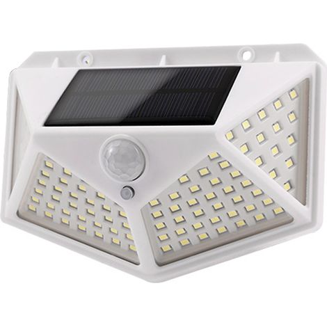 Lot de 4 lampes solaires d'extérieur, angle d'éclairage amélioré, applique murale solaire de sécurité (1/5)