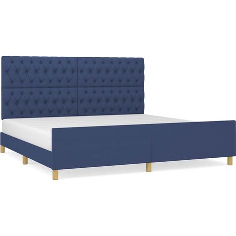 Maison Exclusive - Giroletto con Testiera Blu 200x200 cm in Tessuto (1/5)