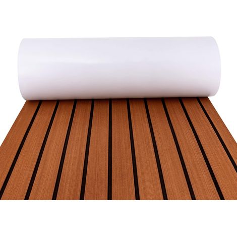 240x60 cm bateau plancher auto-adhésif Eva mousse pont tapis teck EVA mousse bateau Yacht plancher antidérapant tapis pour yachts, bateaux à moteur, planches de surf, piscines (1/5)