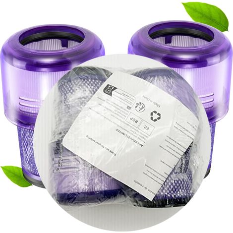 2 Stück Filters für V12, Filter für V12 Slim Absolute Filter Absolute Total Clean/Extra/Fluffy Vacuum Cleaner Waschbar Zubehör Ersetzen Sie Part 97-15-17-01