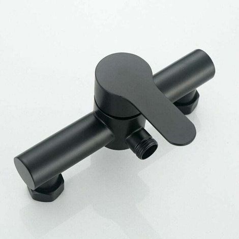 Schwarze Edelstahl-Badewannen-Duscharmatur, Wand-Duschkopf