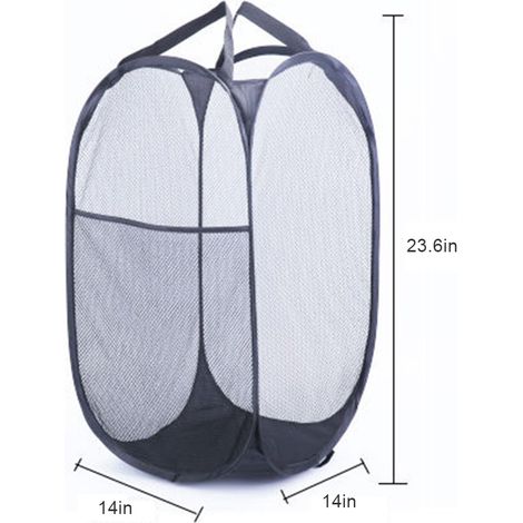 Panier à linge grande capacité en maille polyester pliable (1/5)