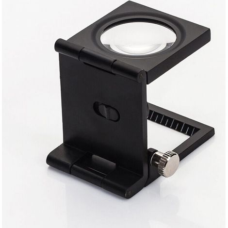 Mini Trois Loupe d'Écran Pliable 10X Loupe en Alliage de Zinc avec Échelle pour Outil de Bijoux Optique Textile 28mm