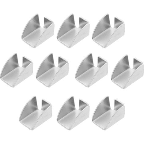 Ensemble de 10 clips fixation métalliques argentés pour étagères (1/5)