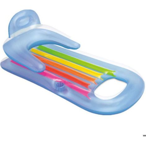 Fauteuil Piscine - Gonflable Inclinable - Lit Flottant Eau - 160 x 85 cm - 2 Chambres À Air - 1 Pièce (1/5)