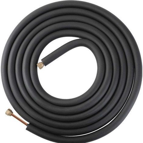 Tuyau de liaison frigorifique en aluminium 5m – Écrous en cuivre inclus – Tube cuivre-aluminium épais – Installation rapide – Joints sécurisés – Echoo (1/2)