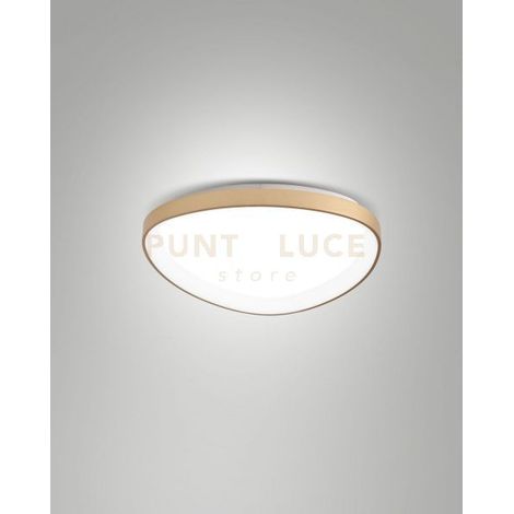 QUIRK PLAFONIERA LED OTTONE SATINATO D.42CM  A LED CCT 2700K - 3200K - 4000K-  38W - 4400 lm DIMMERABILE