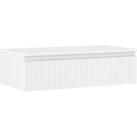 Mexen Rivel mobile da bagno per lavabo 90 cm con piano, 1 cassetto, scanalato, bianco opaco - 91A20-09023-1-BFC01 (1/5)