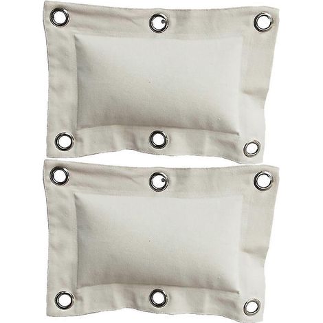 Ensemble de 2 sacs de frappe muraux en toile beige, gain de place, idéal pour un usage domestique. (1/5)
