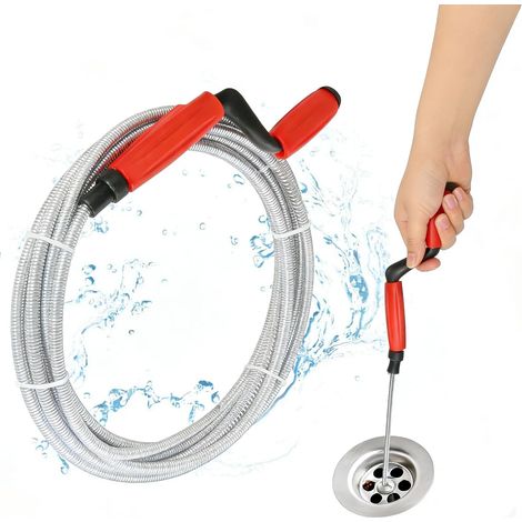 Spirale de nettoyage universelle de 10 m - Déboucheur de canalisations en spirale - Pour les bouchons tenaces, les toilettes, les lavabos et les canalisations de baignoire (1/5)
