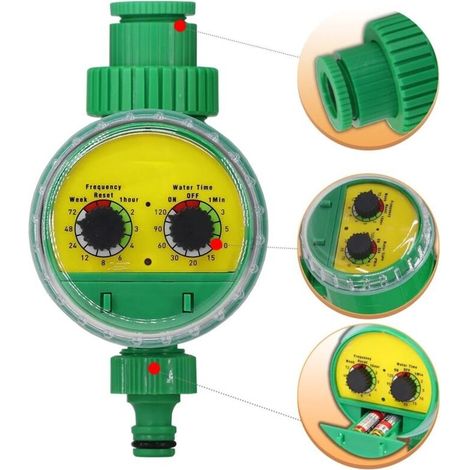 Irrigation électronique Minuterie d'eau Jardin Home Indoor Outdoor Timed Controseur Automatic Sprinkler Programmable Valve Robinet de robinet (1/5)