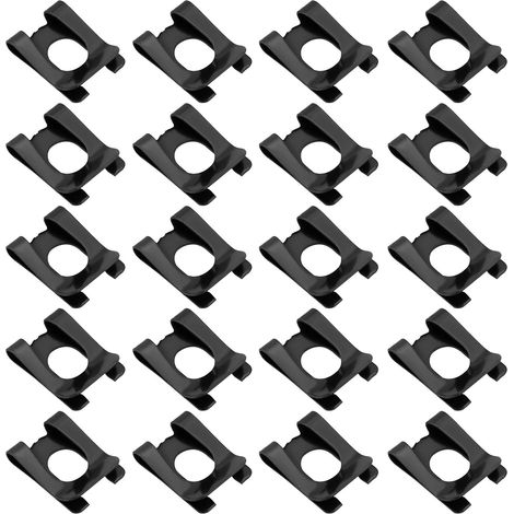 Circlip SL Clip M6 Lot de 20 butées à ressort pour axe de boulon DK Anti-desserrage Carte pour voitures, jouets, meubles 6 x 14 mm Noir (1/5)