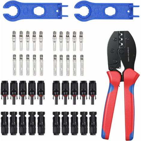 Kit de pince à sertir et 10 connecteurs MC4 pour panneaux solaires, Chigoods, PP, multicolore (1/5)