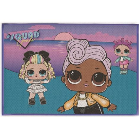 Tapis poupées lol avec fond coucher de soleil 40x60cm (1/2)