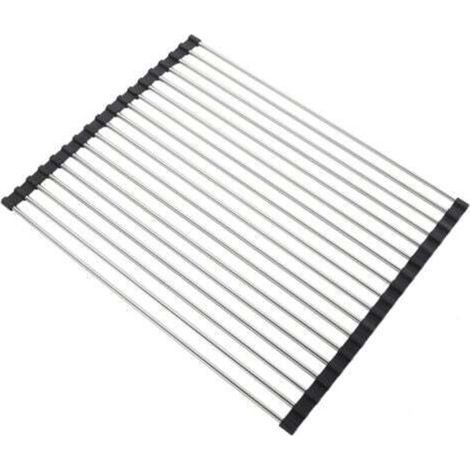 43 x 35 cm Egouttoir Vaisselle Pliable, Séchoir Vaisselle Énroulable, Egoutoire Evier Cuisine, Égouttoir Roulant, Enroulement, Roll Up Pliable, Egouttoir Grille Séchage, pour Cuisine (1/4)