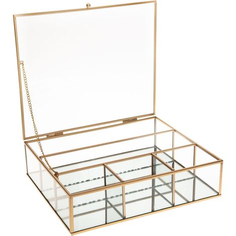 Boite à Bijoux en Verre et métal Doré - Atmosphera (1/4)