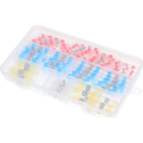 Kit de 150 connecteurs à sertir thermorétractables avec joint de soudure et capuchons d'épissure isolés et étanches. (1/5)