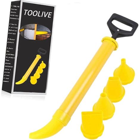 Pistolet à mortier professionnel, pulvérisateur à ciment pour jointoiement, applicateur de coulis avec 5 embouts, outil de calfeutrage mural, injecteur de mortier polyvalent. (1/5)