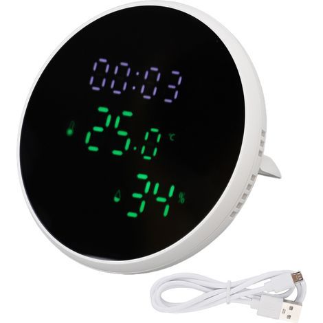 High-precision WiFi thermometer and hygrometer, voice control, smart temperature and humidity sensor with LED, for office and home (1/5)