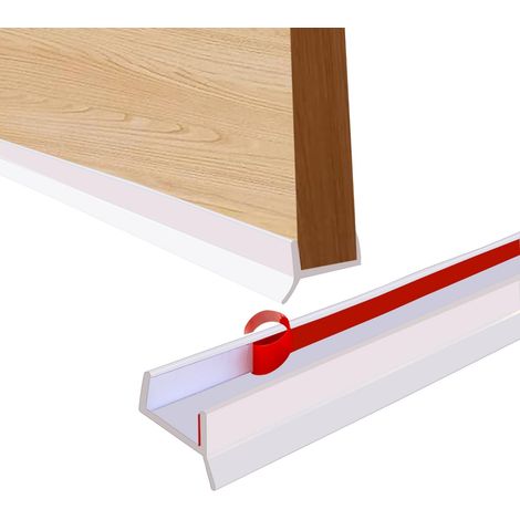 Joint Pour Plinthe de Cuisine 2,5 M Plinthe Souple Autoadhésive pour Épaisseur de Bois de 15 mm 16 mm 17 mm Protection Plinthe (Blanc, 2.5) (1/5)