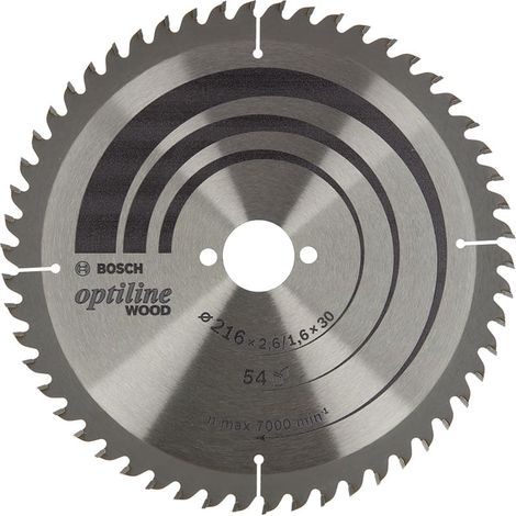 BOSCH DISCO SIERRA OPTILINE MADERA 216 X 30 X 2.6/1.6 X 54T